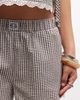 Noisy May Noisy May seersucker shorts with lace trim in chocolate gingham - part of a set-Brown - 4