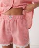 Noisy May Noisy May seersucker shorts with lace trim in red gingham - part of a set - 4
