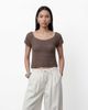 Noisy May Noisy May short sleeve knit top in brown - 1