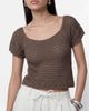 Noisy May Noisy May short sleeve knit top in brown - 3