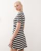 Noisy May Noisy May short sleeve skater dress in black & white stripe - 4
