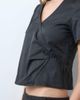 Noisy May Noisy May short sleeve wrap top with frogging detail set in black - 3