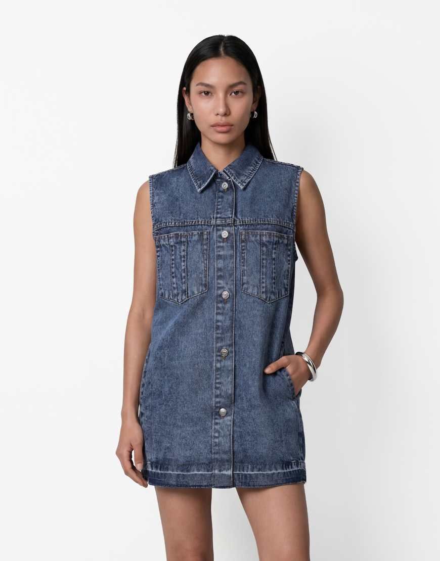 noisy may denim dress color:Graphite Chiffon Onepiece dress Free Beach Wedding Short sleeve denim shirt dress The fresh light wash