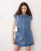Noisy May Noisy May sleeveless denim mini dress in mid blue wash - 1