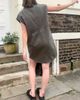 Noisy May Noisy May sleeveless denim pocket detail mini shirt dress in khaki-Green - 2