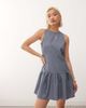 Noisy May Noisy May sleeveless dropped hem mini dress with bow details in gray - 1