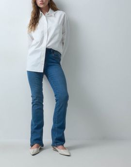 Noisy May Noisy May Stevie mid rise bootcut jeans in mid blue denim