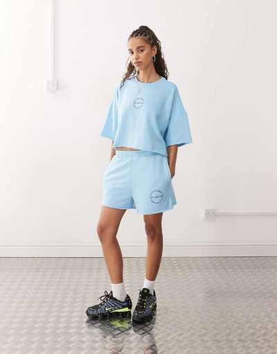 Noisy May Noisy May sweat short in light blue - part of a set
