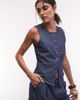 Noisy May Noisy May tailored vest in dark blue denim - part of a set - 1