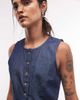 Noisy May Noisy May tailored vest in dark blue denim - part of a set - 3