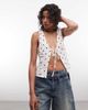 Noisy May Noisy May tie front tank top in white polka dot print - 1