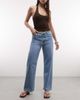 Noisy May Noisy May tie waist wide leg pants in light blue denim - 1