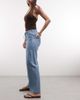 Noisy May Noisy May tie waist wide leg pants in light blue denim - 2
