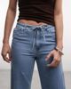 Noisy May Noisy May tie waist wide leg pants in light blue denim - 3