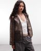 Noisy May Noisy May transparent hooded raincoat in animal print-Black - 2