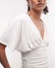 Noisy May Noisy May v-neck cinch top with bat sleeves in white - 3