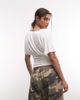 Noisy May Noisy May v-neck cinch top with bat sleeves in white - 4