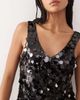 Noisy May Noisy May v-neck paillette sequined sleeveless mini dress with lace hem in black - 4
