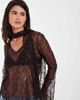 Noisy May Noisy May wide sleeve lace top with scarf detail in chocolate brown - 2