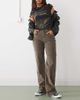 Noisy May Noisy May Yolanda mid rise straight leg cord jeans in brown-Neutral - 1