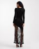 Noisy May Petite Noisy May Petite long sleeve maxi dress with lace fishtail in black - 2