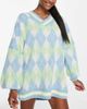Noisy May Petite Noisy May Petite mini sweater dress in blue and green check-Multi - 4