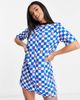 Noisy May Petite Noisy May Petite mini t-shirt dress in checkerboard print-Multi - 3