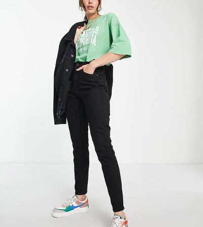 Noisy May Tall Noisy May Tall Katy high waisted mom jeans in black