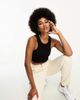 Noisy May Tall Noisy May Tall racer neck cropped tank top in black - 2
