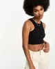 Noisy May Tall Noisy May Tall racer neck cropped tank top in black - 4