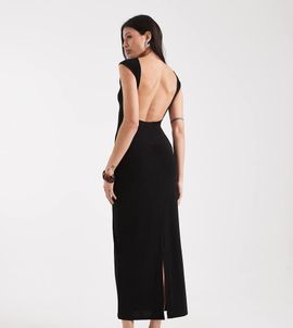 Noisy May Tall Noisy May Tall ruched detail backless midaxi dress in black