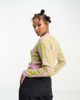 Noisy May Tall Noisy May Tall scoop neck sweater in lime & purple floral-Multi - 2