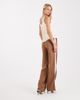 Noisy May Tall Noisy May Tall straight leg jersey pants in light brown with white side stripe - 3