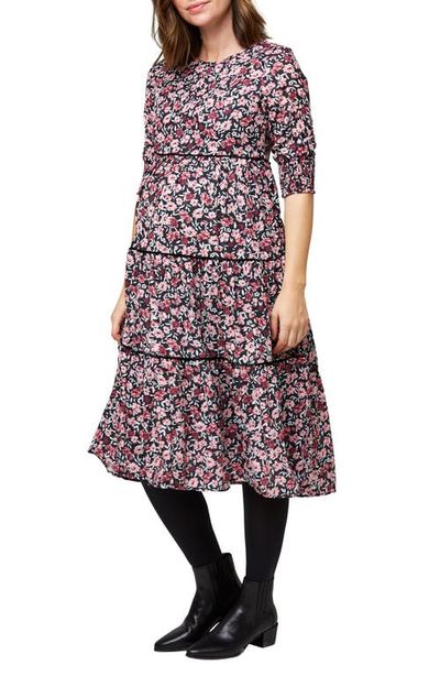 Nom Maternity Nom Maternity Aurora Floral Crepe Maternity Dress
