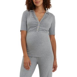 Nom Maternity Nom Maternity Calista Maternity & Nursing Ribbed Polo Top