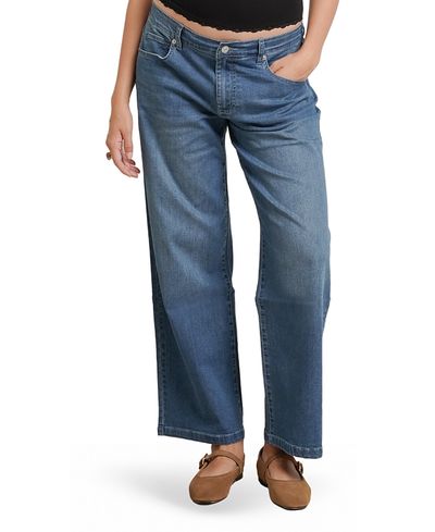 Nom Maternity Nom Maternity Slouch Under the Belly Boyfriend Jeans in Dark Blue