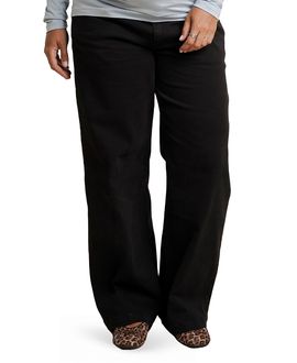Nom Maternity Nom Maternity Slouch Under the Belly Boyfriend Jeans in Washed Black