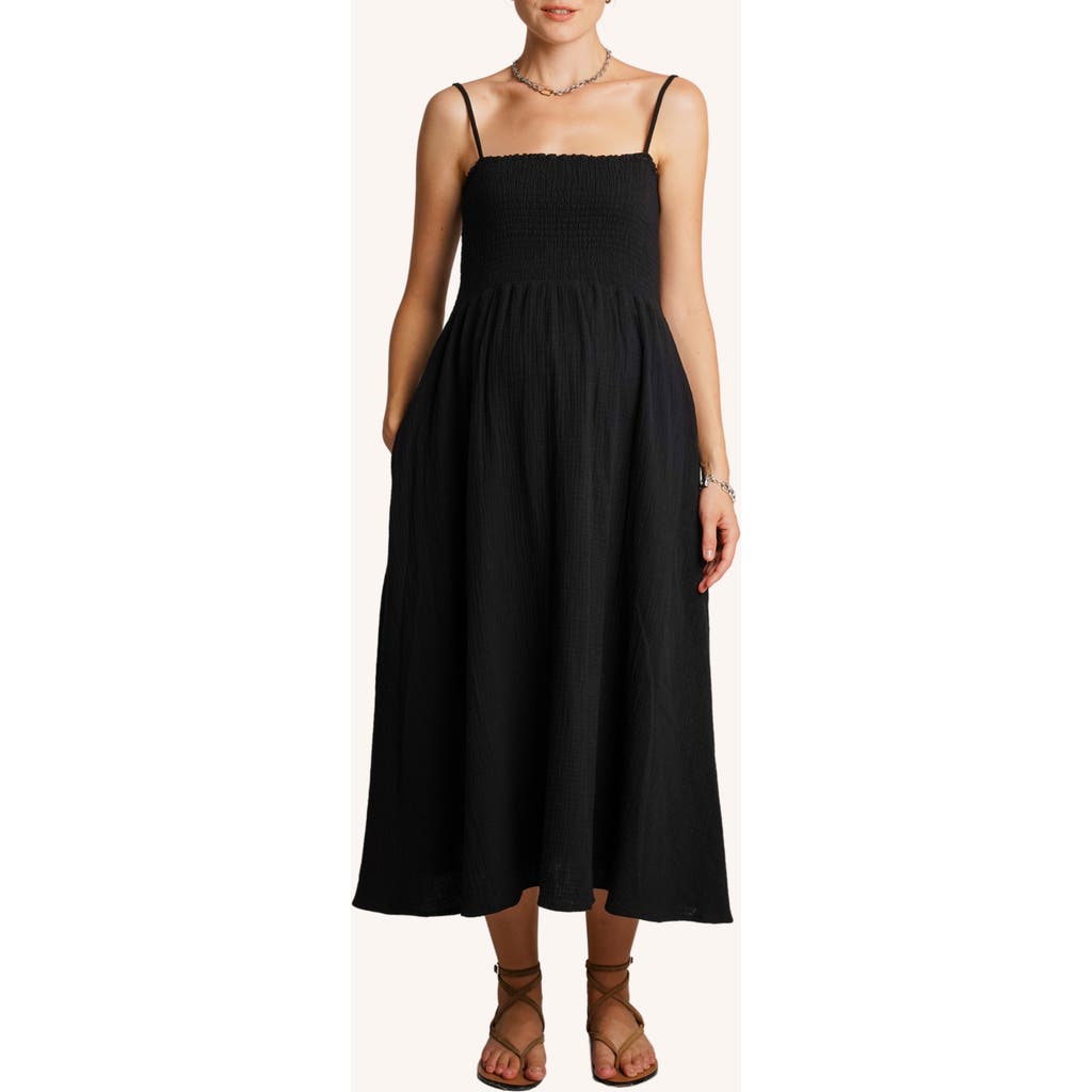 Nom Maternity Nom Maternity The Easy Smocked Maternity Midi Dress