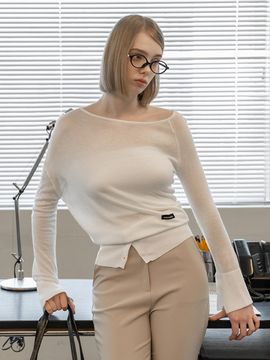 NONANDNON 3 BUTTON WOOL OFF-SHOULDER KNIT (NNJK0010)