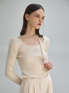 NONANDNON HALTER STRING KNIT SWEATER (NSKN511) [IVORY]