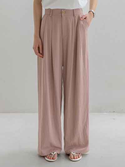 NONANDNON Pintuck Color Wide Pants