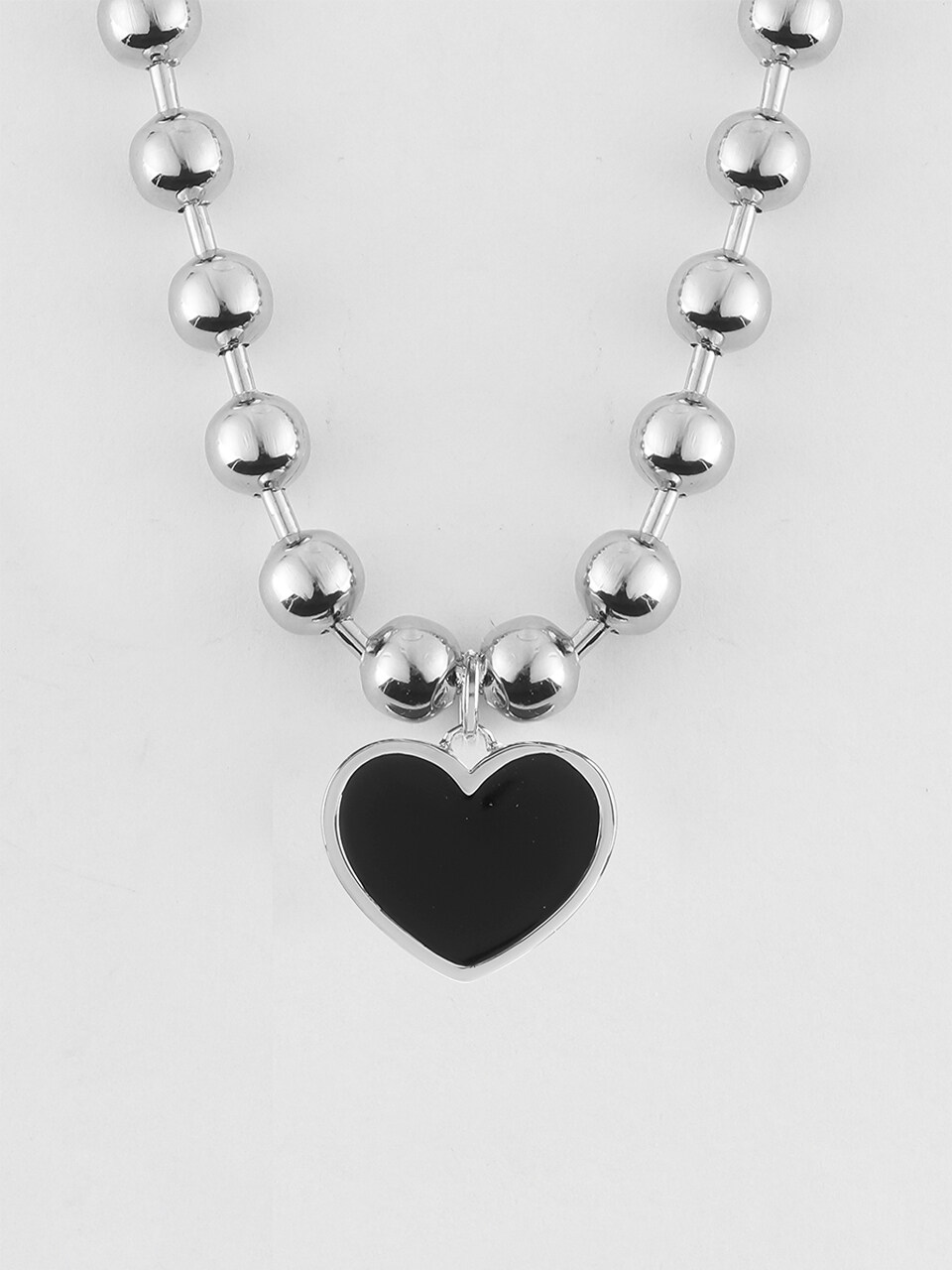 NONENON Big Black Love Doodle Necklace