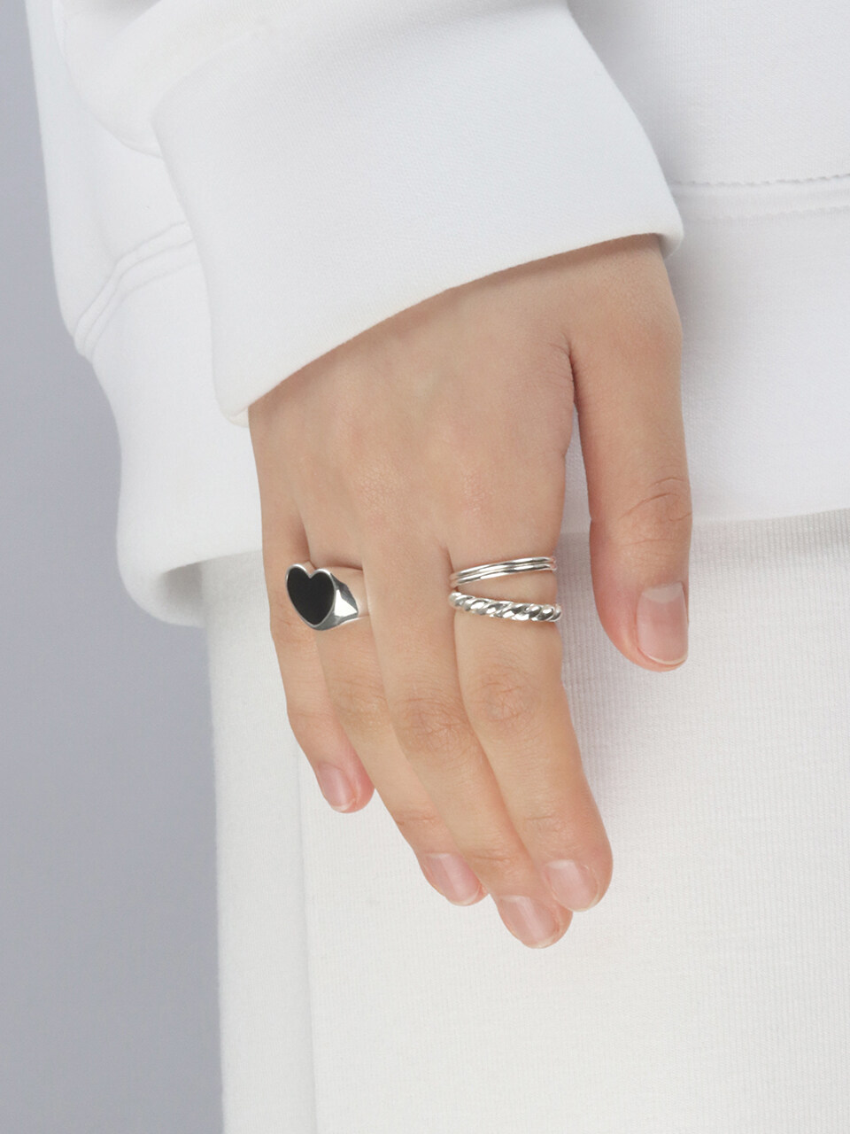 NONENON Black Love Ring