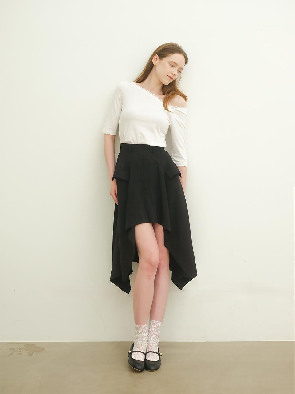 Nonesuch ballerina unbalanced skirt [black]