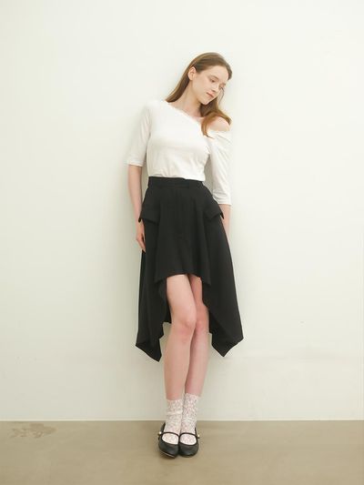 Nonesuch ballerina unbalanced skirt [black]