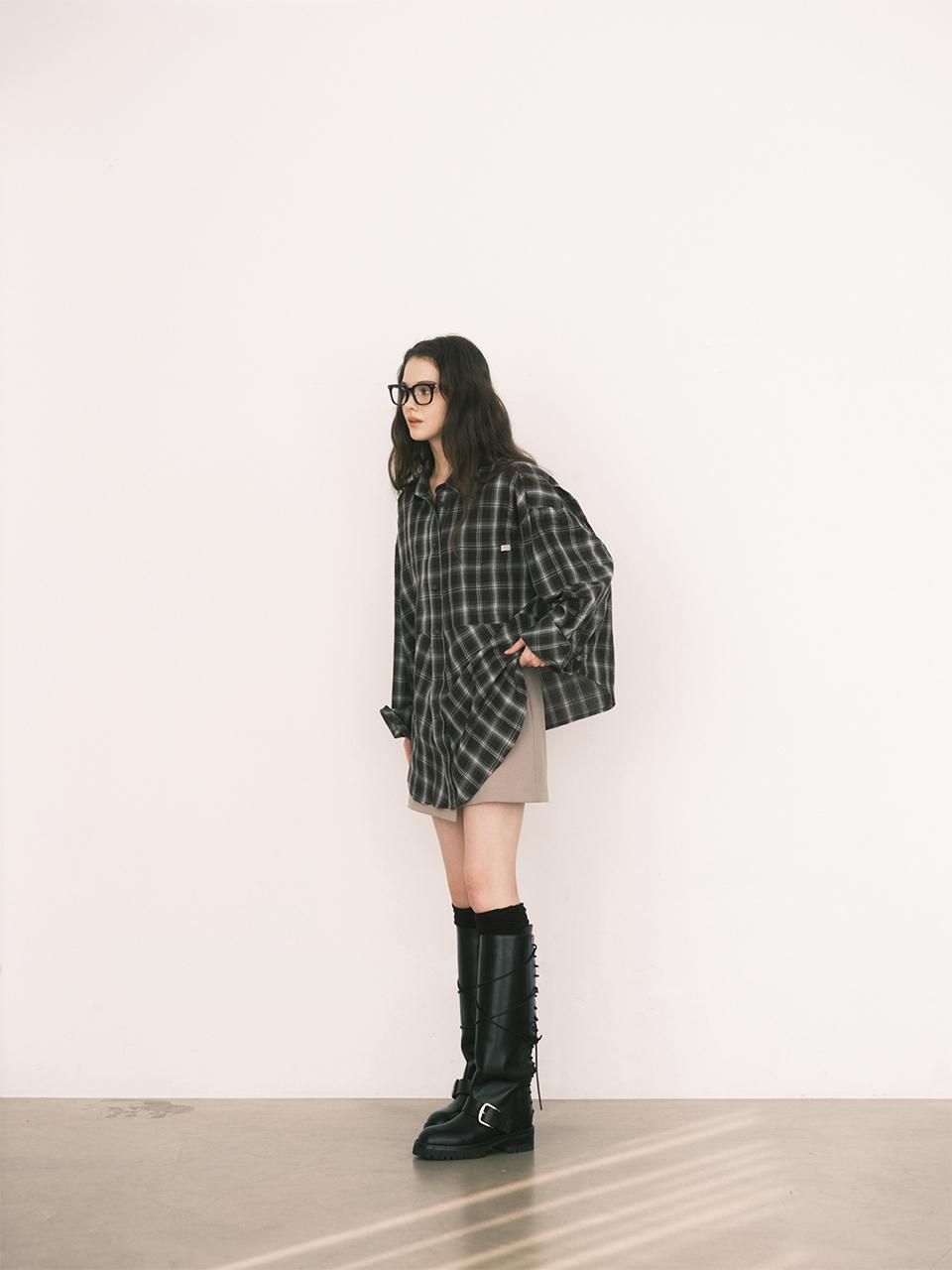 Nonesuch Unbalanced madris checkshirt / brown