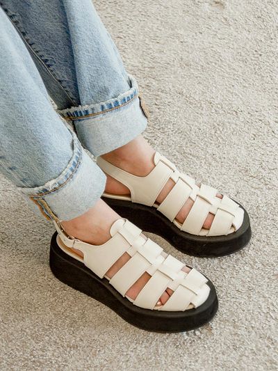 NONETHELESS Fisherman Platform Sandals beige