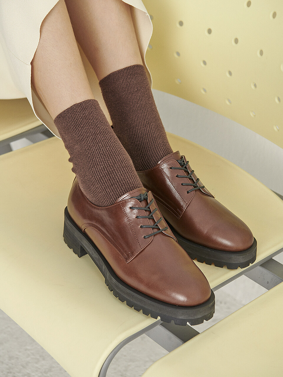 NONETHELESS Lace Up Loafers - Brown