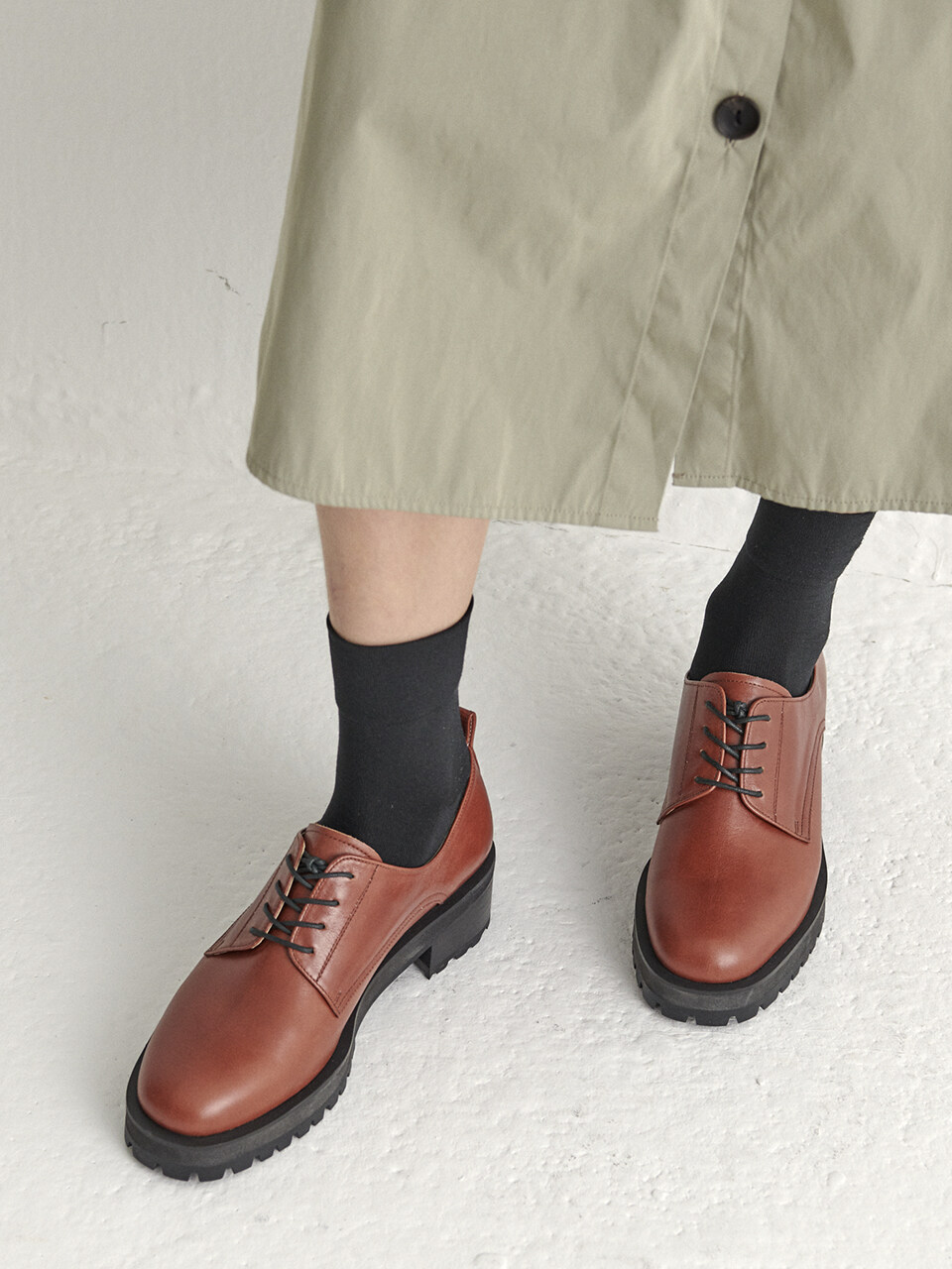 NONETHELESS Lace Up Loafers - Camel Brown