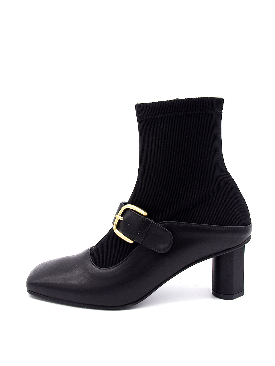 NONETHELESS Mary Jane Mule Socks Boots_Black